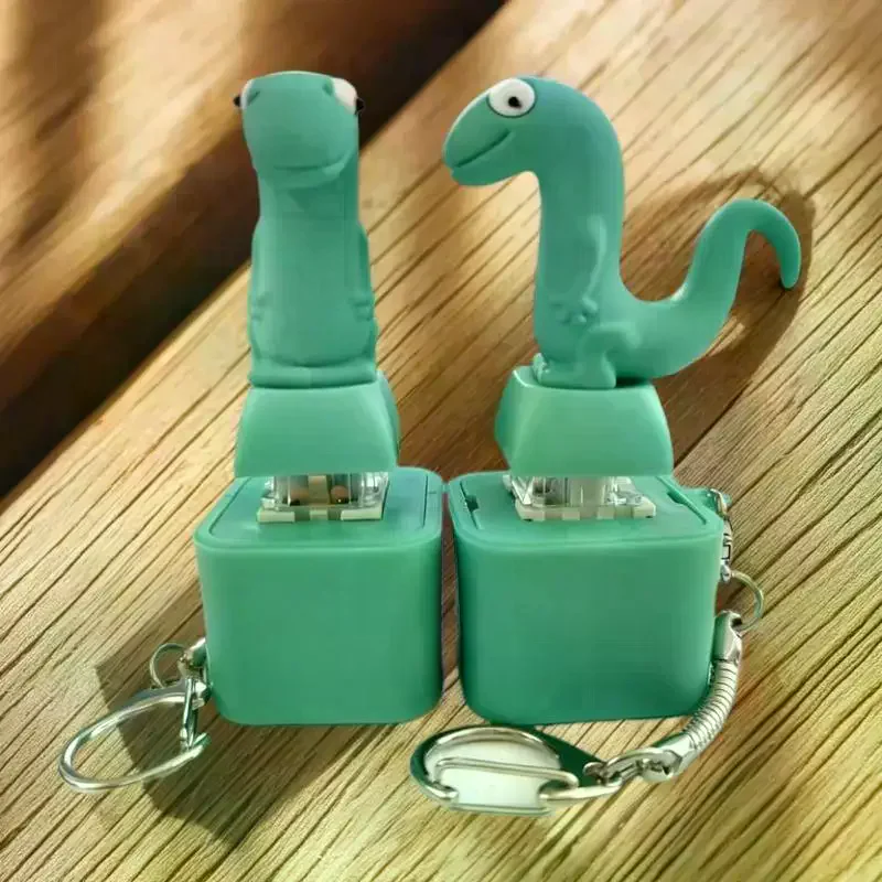 Snake Button Sound Keychain With Colorful Lights Rechargeable Animal Keyboard Fidget Clicker Stress Relief Hanging Ornament