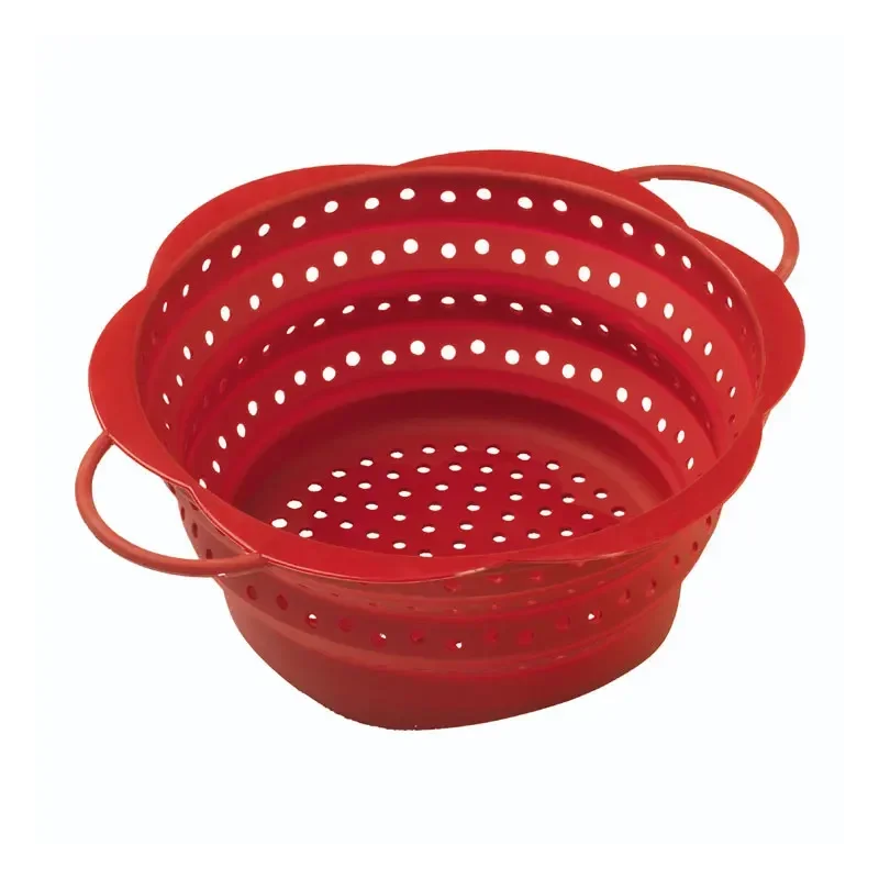 

Foldable silicone drain basket vegetable basket kitchen vegetable and fruit sink drain basket resistant to high temperatures