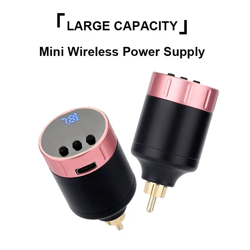 Wireless Tattoo Power Supply Mini Large Capacity 1350mAh RCA Interface Rechargeable Tattoo Machine Portable Voltage Stabilizer