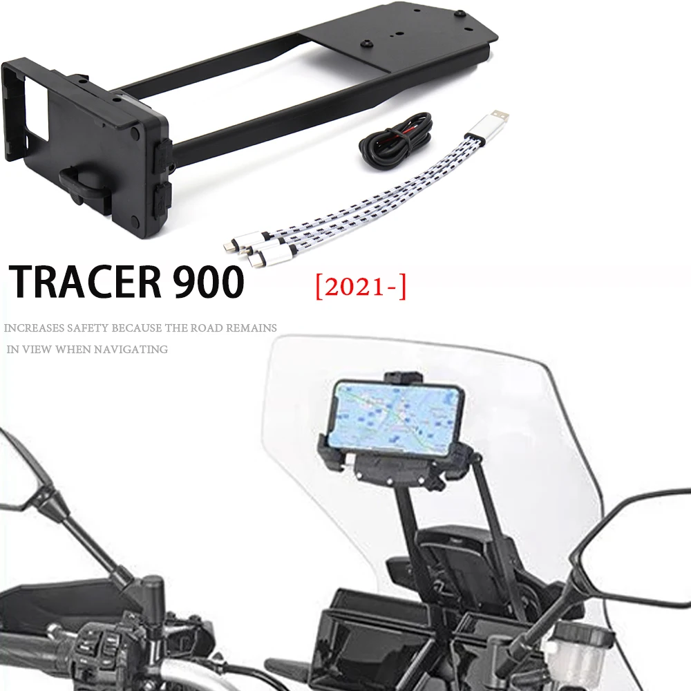 

New Motorcycle For Yamaha Tracer TRACER 900 TRACER 9 GT 2021 2022 GPS Phone Navigation Bracket USB Charger Holder Mount Stand