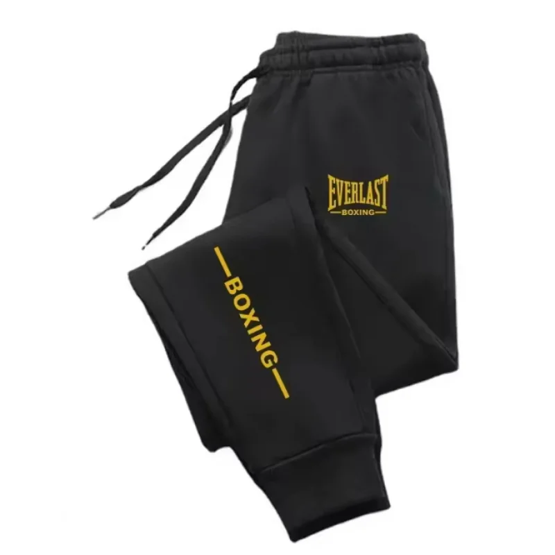 Autumn Winter EVERLAST Printed Running Pants Men Women Outdoor Sports Fitness Pants Jogging Fleece Casual Sports Pants