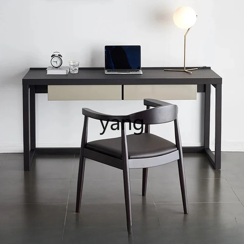 LTT, minimalist desk solid wood workbench computer book desk chair combination light luxury home