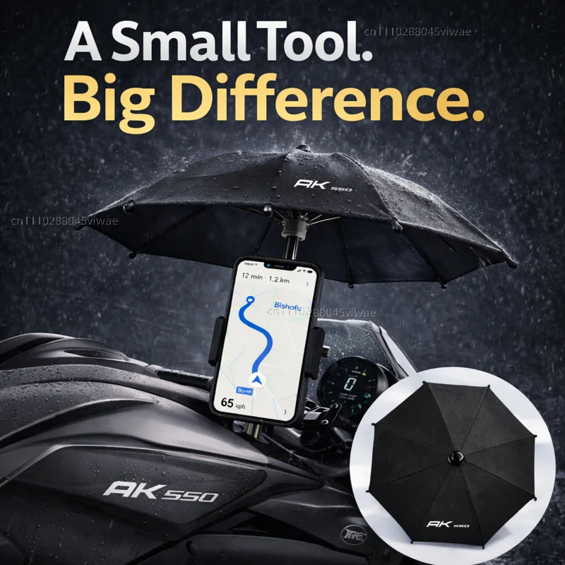 

For kymco Ak550 Motorcycle Phone Umbrella Holder Waterproof Sunshade Anti Glare Rainproof Handlebar GPS Mount