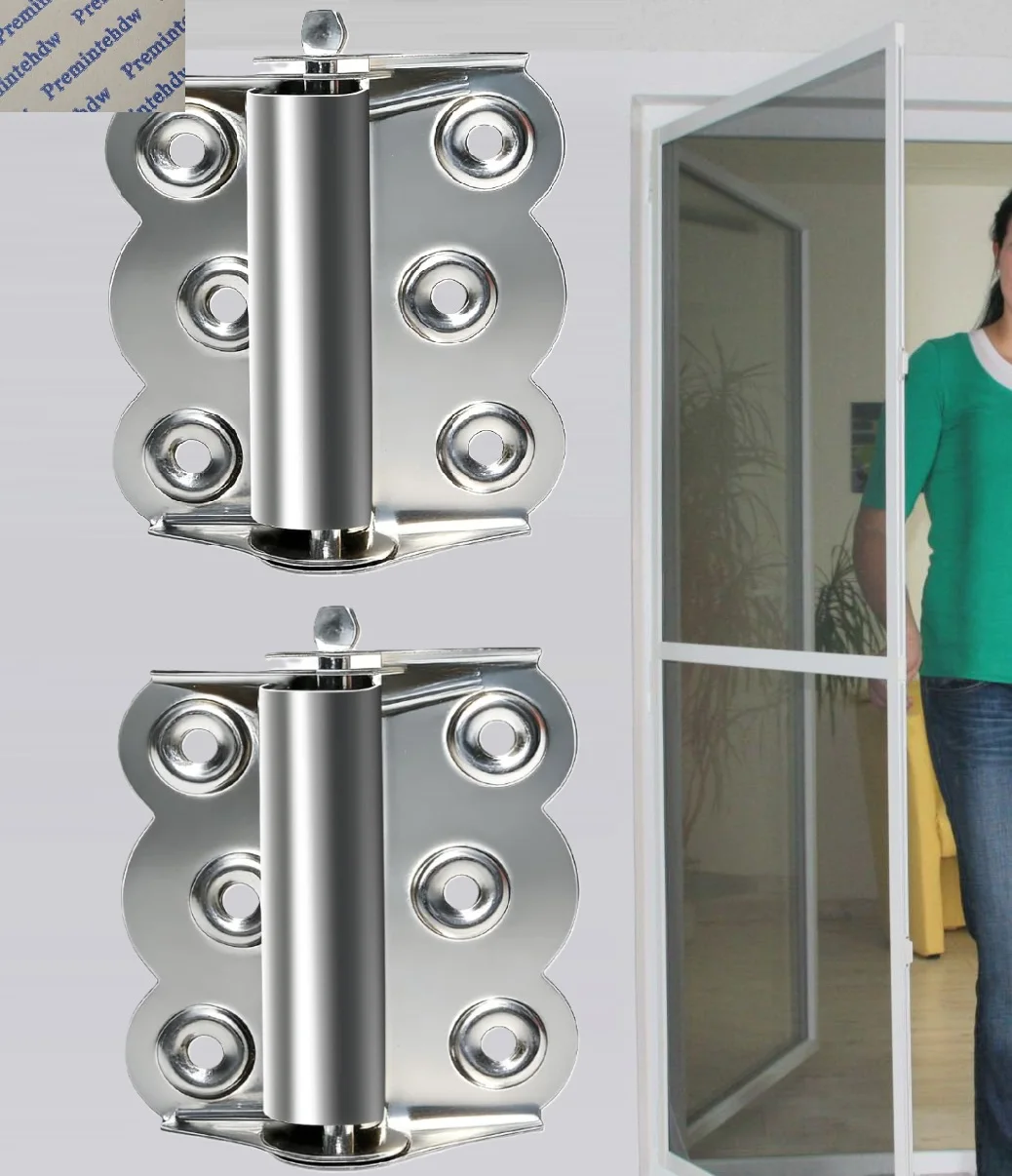 10Pcs Stainless Steel Spring Loaded Self Closing Hinge For Insect Screen Door Window Butterfly Shaped