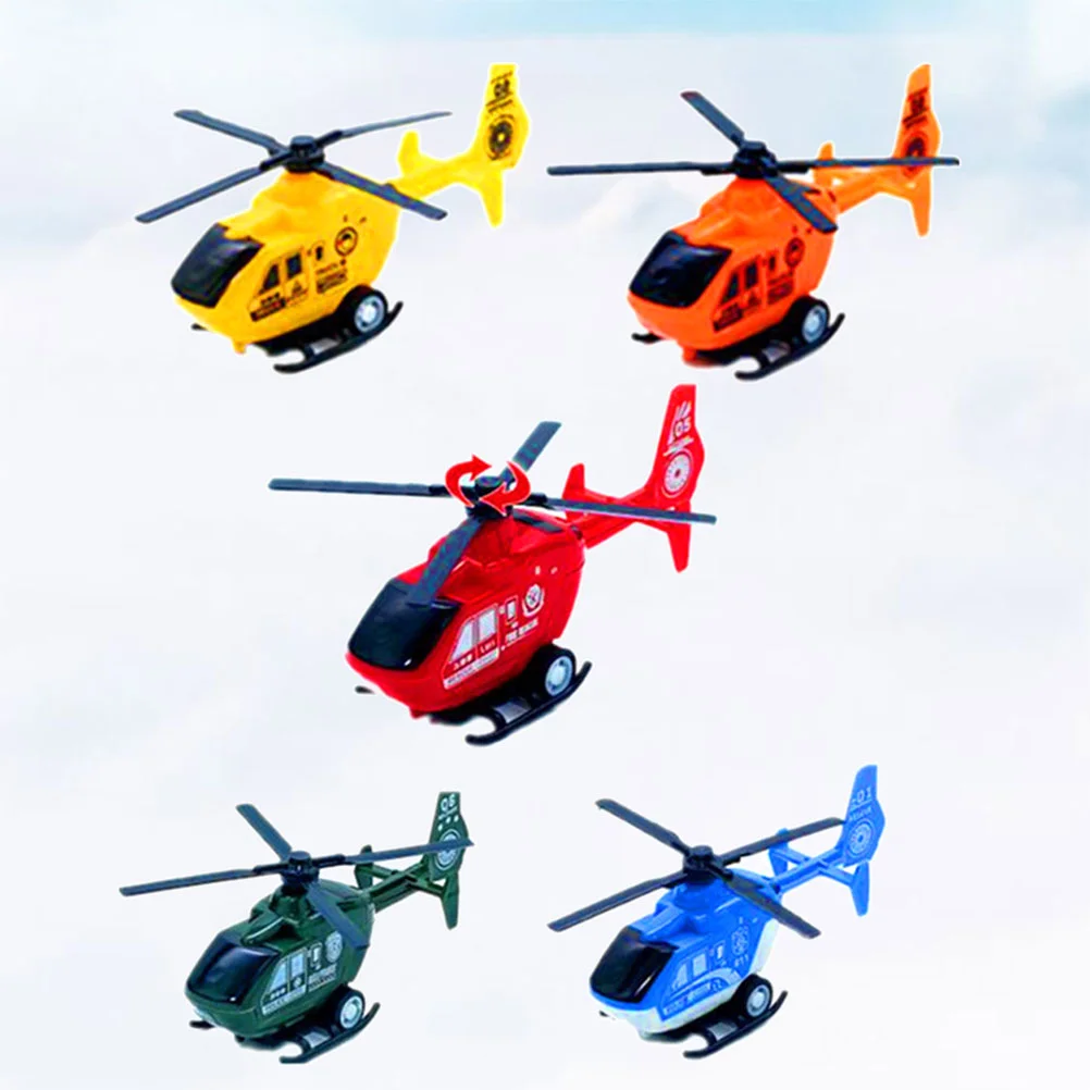 6pcs Simulation Mini Pullback Helicopter Toy Decoration Pull Back Aircraft Models Airplane Models Planes Toys Plastic Inertia To
