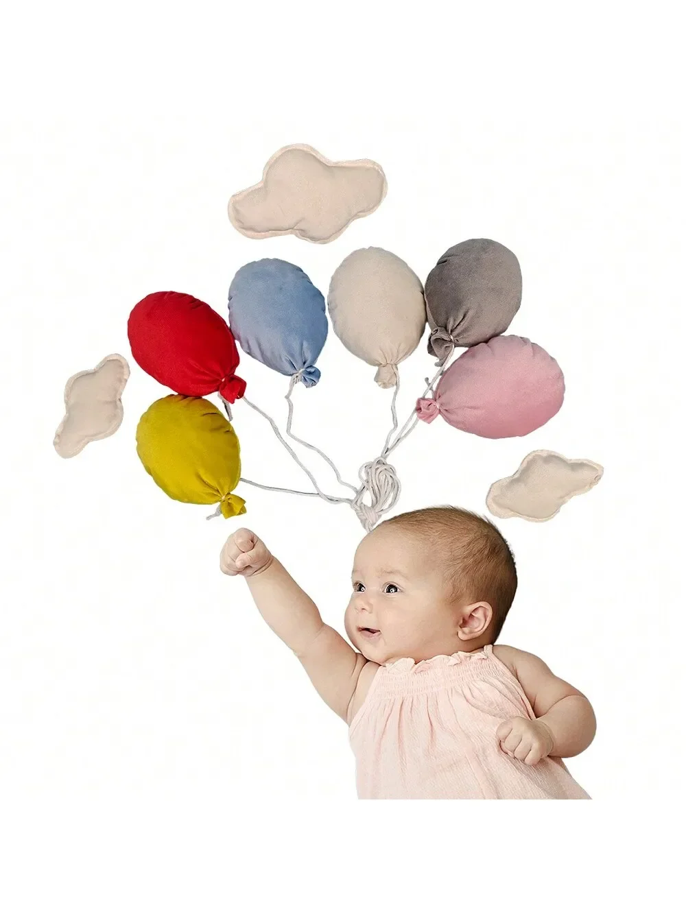 

9Pcs/Pack Newborn Photography Props Handmade Woven Balloon Clouds Set Photo Shooting Backdrop Infant Boys Girls Photoshoot Props