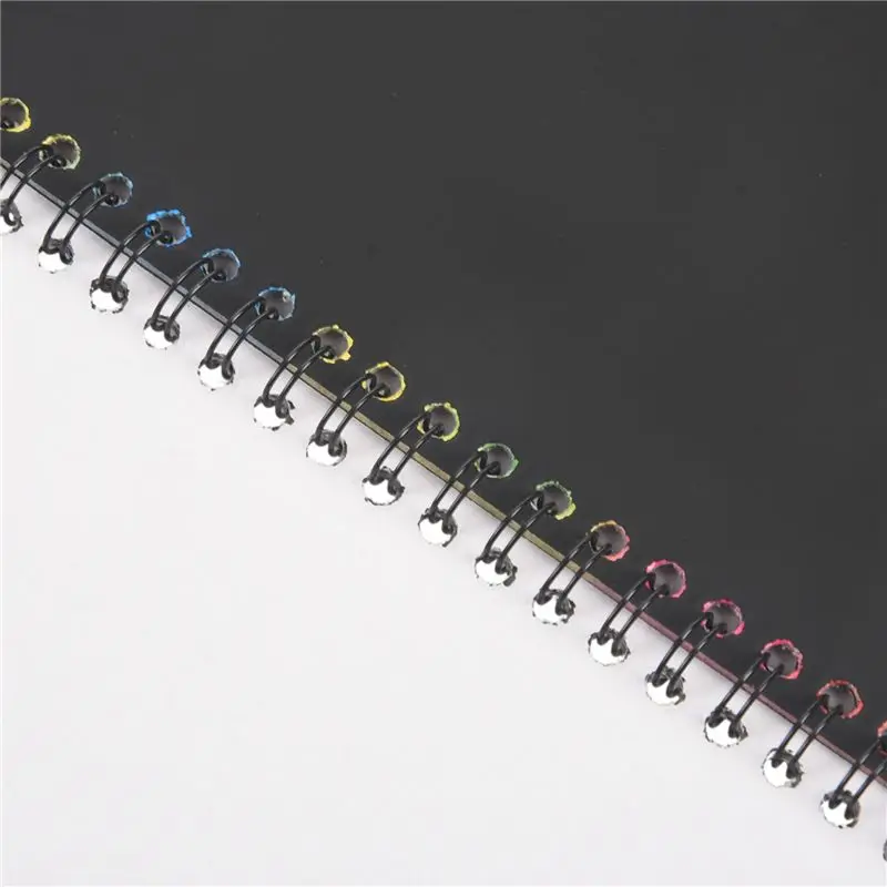 ABUM-6Pcs 19X26cm Large Magic Color Rainbow Scratch Paper Note Book Black Diy Drawing Scraping Painting Kid Doodle