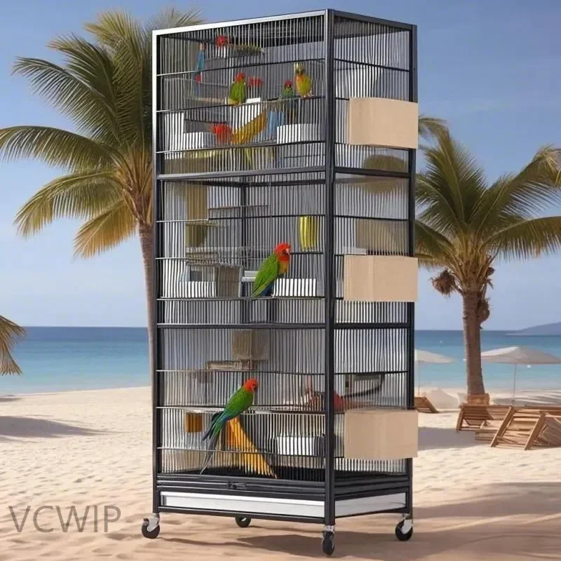 Bird cage parrot cage new splash-proof luxury villa large full set of Xuanfeng thrush special encryption reinforcement bird 6sy