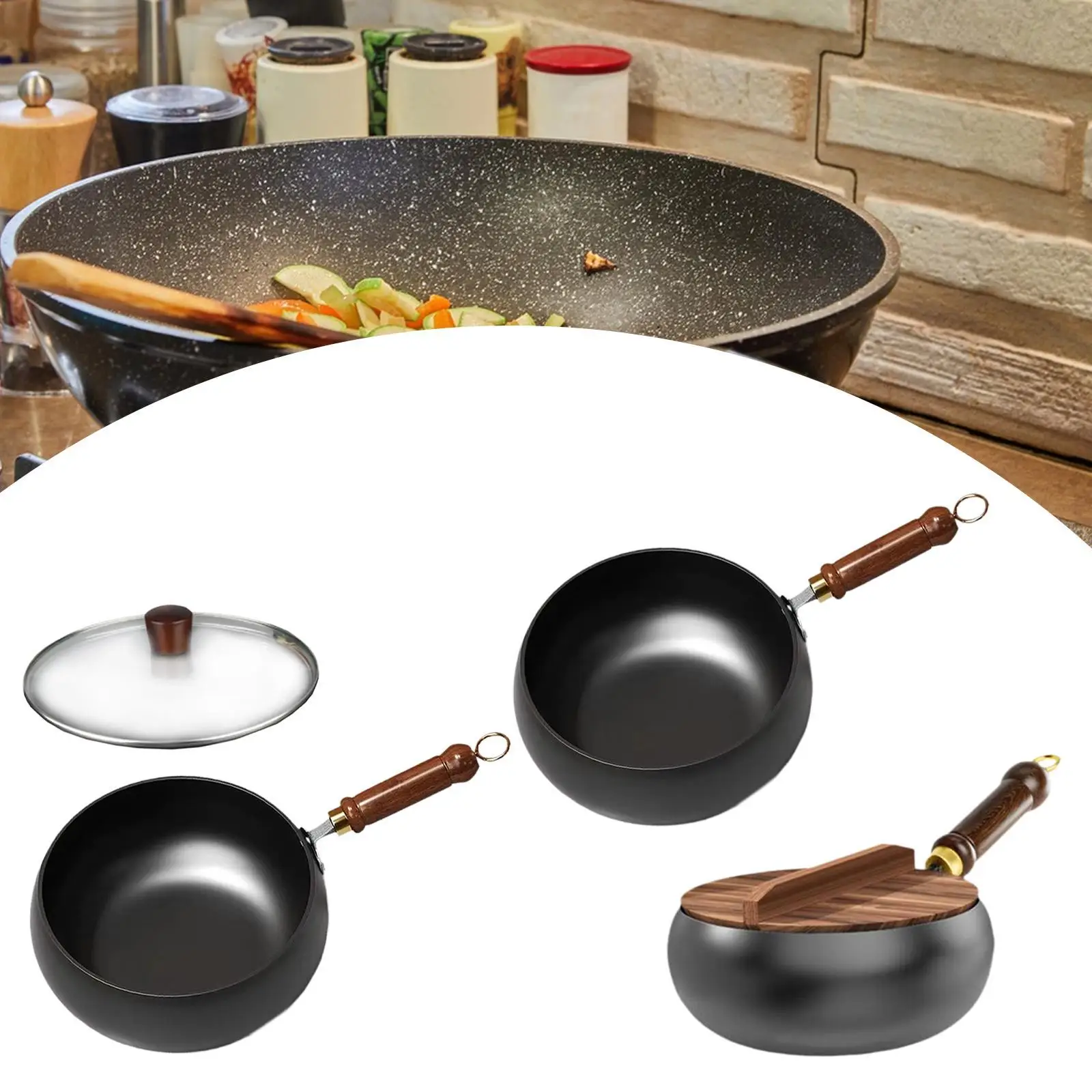 

9.45 inch iron wok, gas and induction cooker compatible frying pan