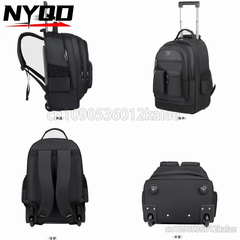 Men\'s New Large-capacity Travel Backpack Trolley Business Computer Bag with Wheels Women\'s Multi-layer Trolley Luggage Bag