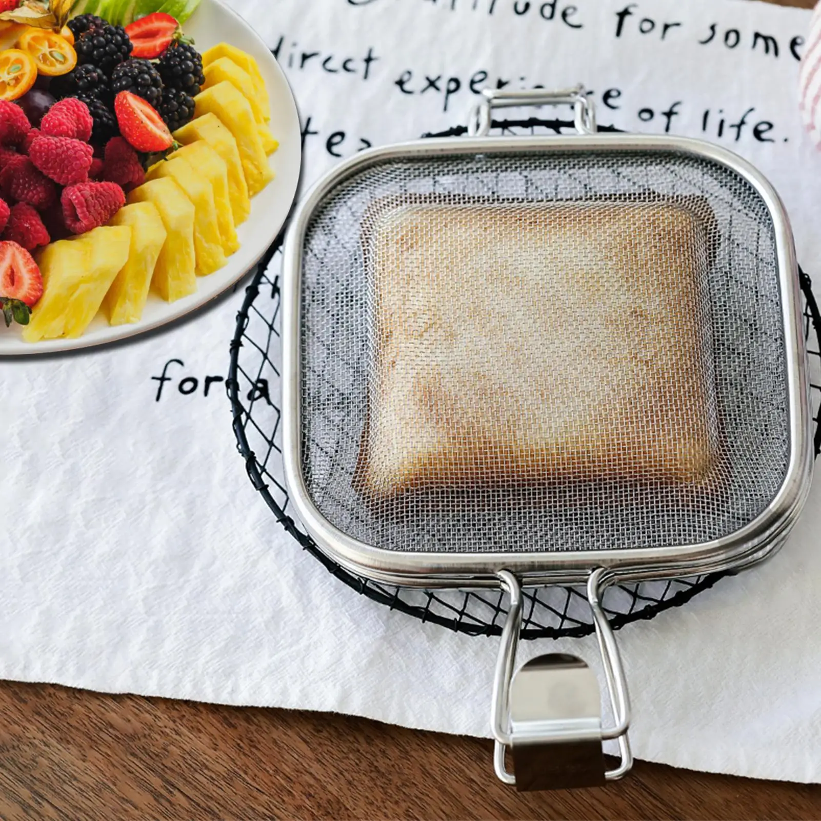 Stainless Steel Sandwich Toaster Grill Pan Sandwich Clip Bread Heating Oven Accessories Baking Tool Non Stick Cooking Grid