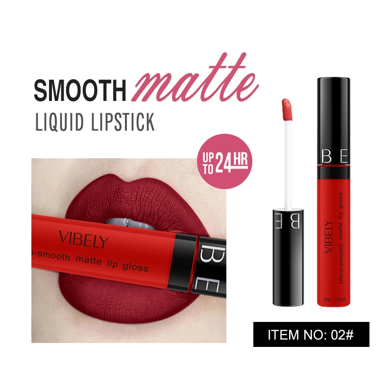 29 Color Matte Lip Gloss Lip Glaze Tube Waterproof Long Lasting Moisturizing Sexy Red Lip Tint Black Purple Lipstick Cosmetic