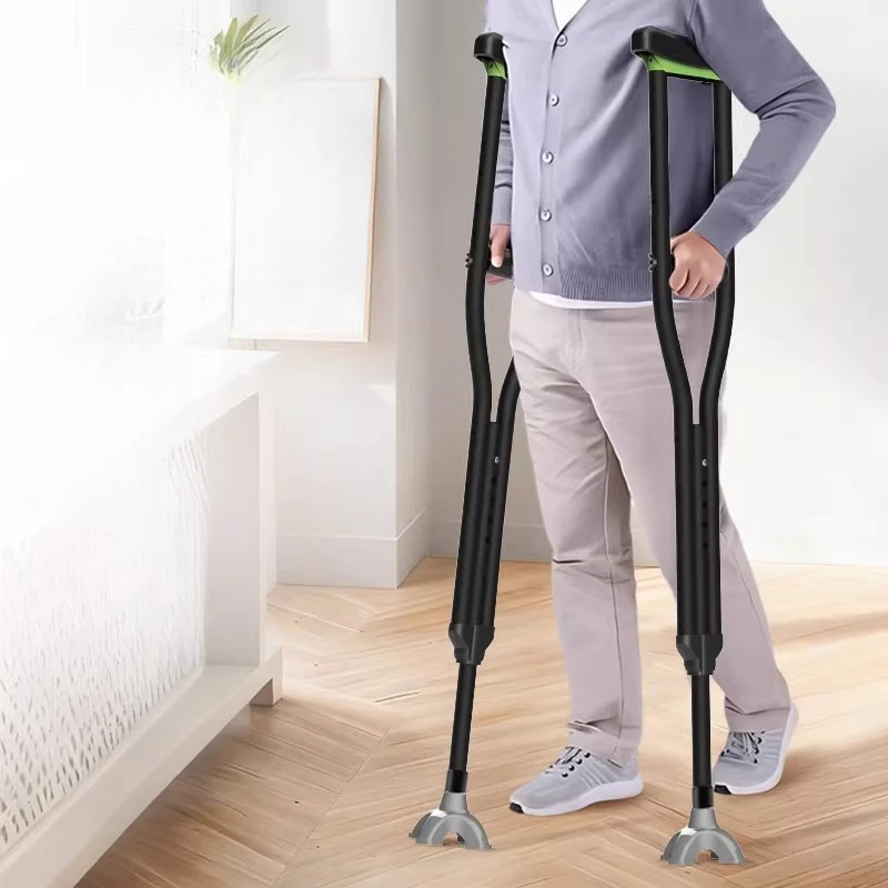 

Stainless Steel Detachable Foldable Underarm Crutches Armpit Crutch Spring Shock Absorption Mobility Aids Walking Stick Crutches