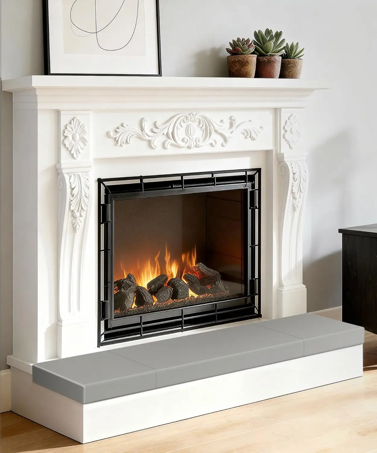 

Угловая защита для камина 80 дюймов, подушка из пены с эффектом памяти для защиты детей - мягкий серый протектор