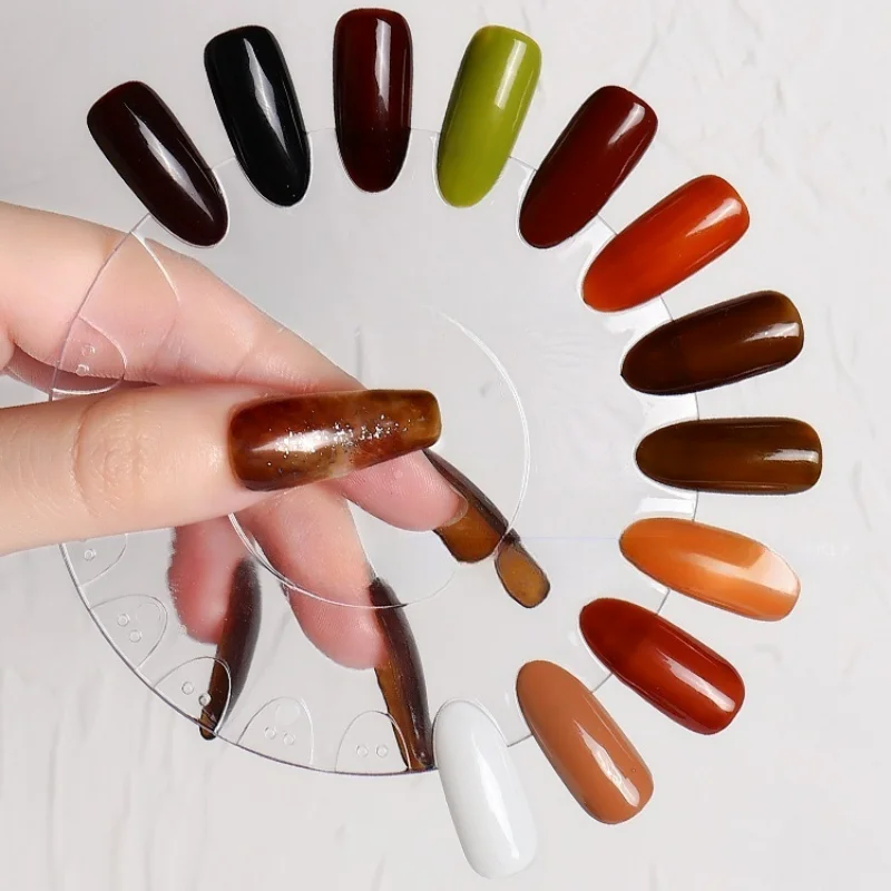 100 stücke Tipps + 5pc Platte Nagels pitzen zeigen transparente Natur fahne Nagels tudio Übungen Nagellack Display Rings ticks abnehmbar