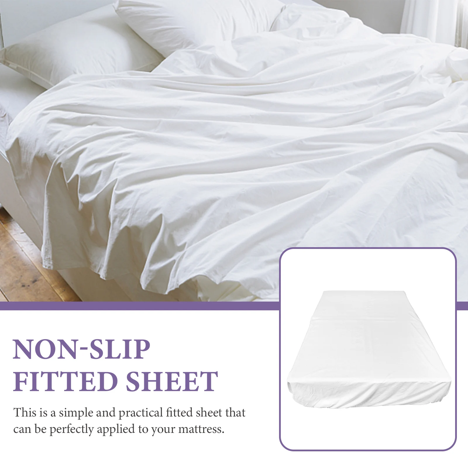 

Cotton Fitted Elastic Non- Protector Breathable Bed Sheet For Home White Comfortable Cover Fitted Sheet For Mattress Home