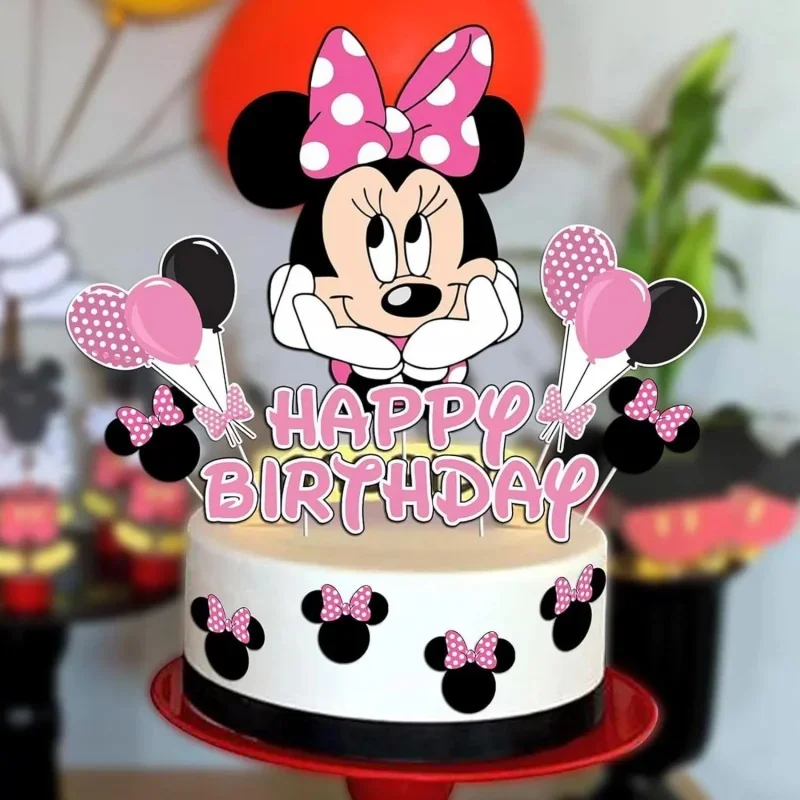 Neue Minnie Mouse Party Supplies Kuchen Topper Cupcake Topper für Baby Shower Party Geschenke Kinder alles Gute zum Geburtstag Kuchen Dekoration