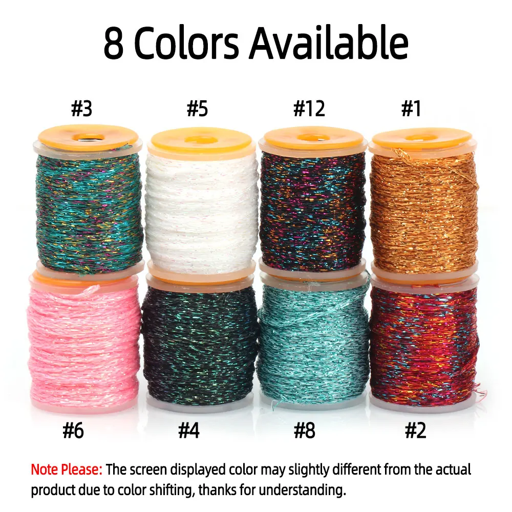 10m/Spool 1mm Holographic Flash Flat Braid Thread Fly Tying Material For Tying Nymph Body Streamer Trout Fishing Flies Lure Bait