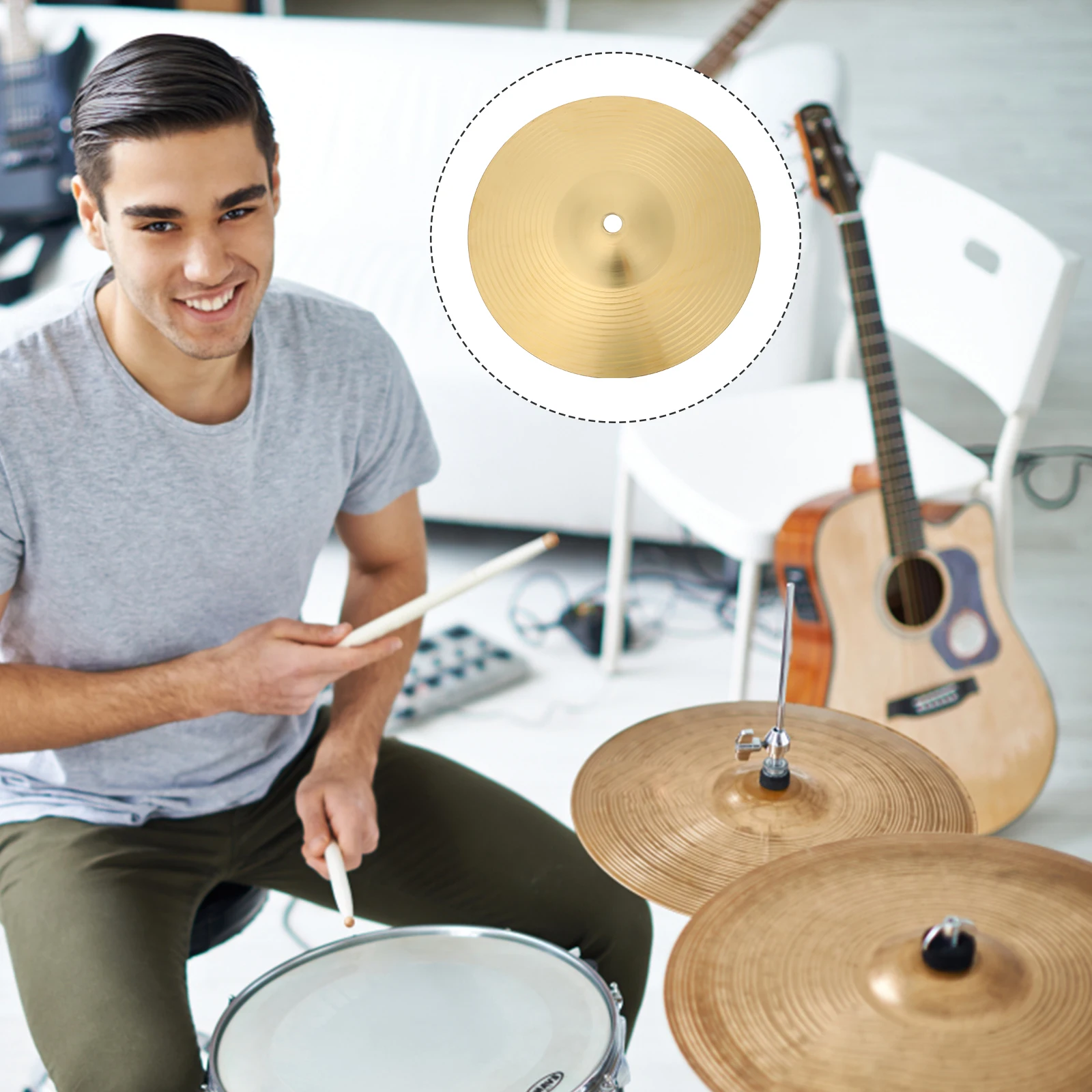 

8-inch Cymbal Drum Accessory Splash Wooden Replacement Part Cymbals for Drums Brass Mute Jazz