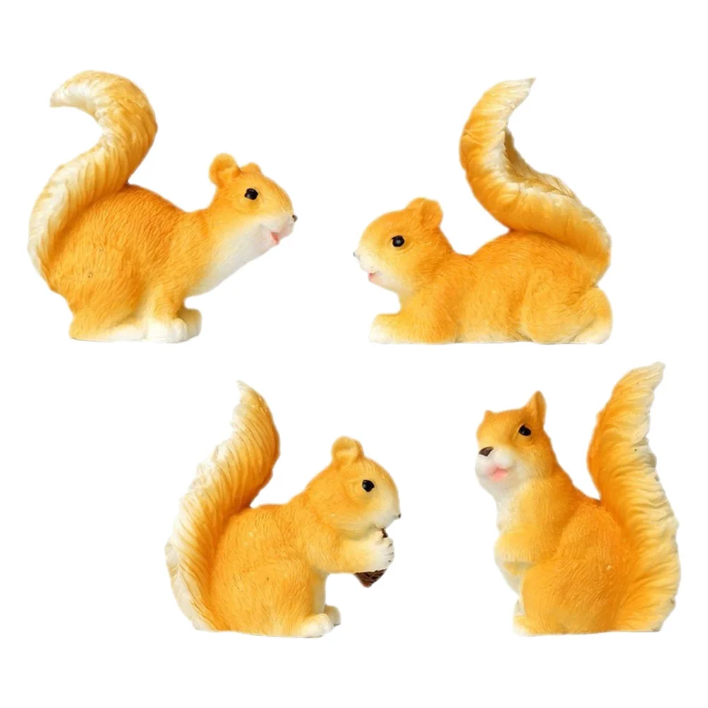 4 Pcs Squirrel Ornament Chipmunk Glasses Dog Toy Animal Finger Puppets Conversation Concepts Brass Statues