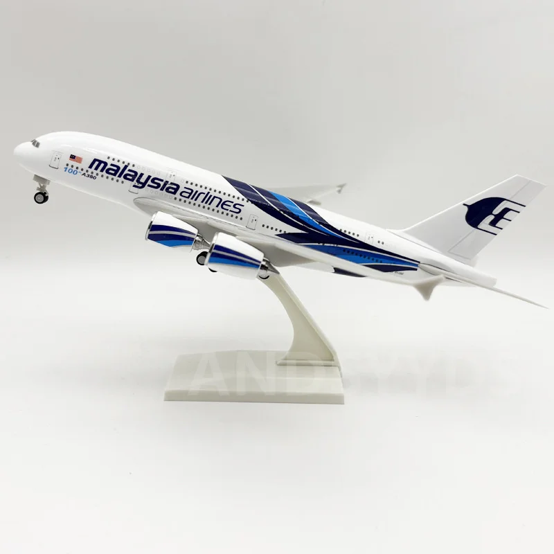 30cm Airbus a 380 Model Plane Toy Resin Airways Airplane Model 1/240 Scale A380 Malaysia Planes Toys for Kids Collection Gift