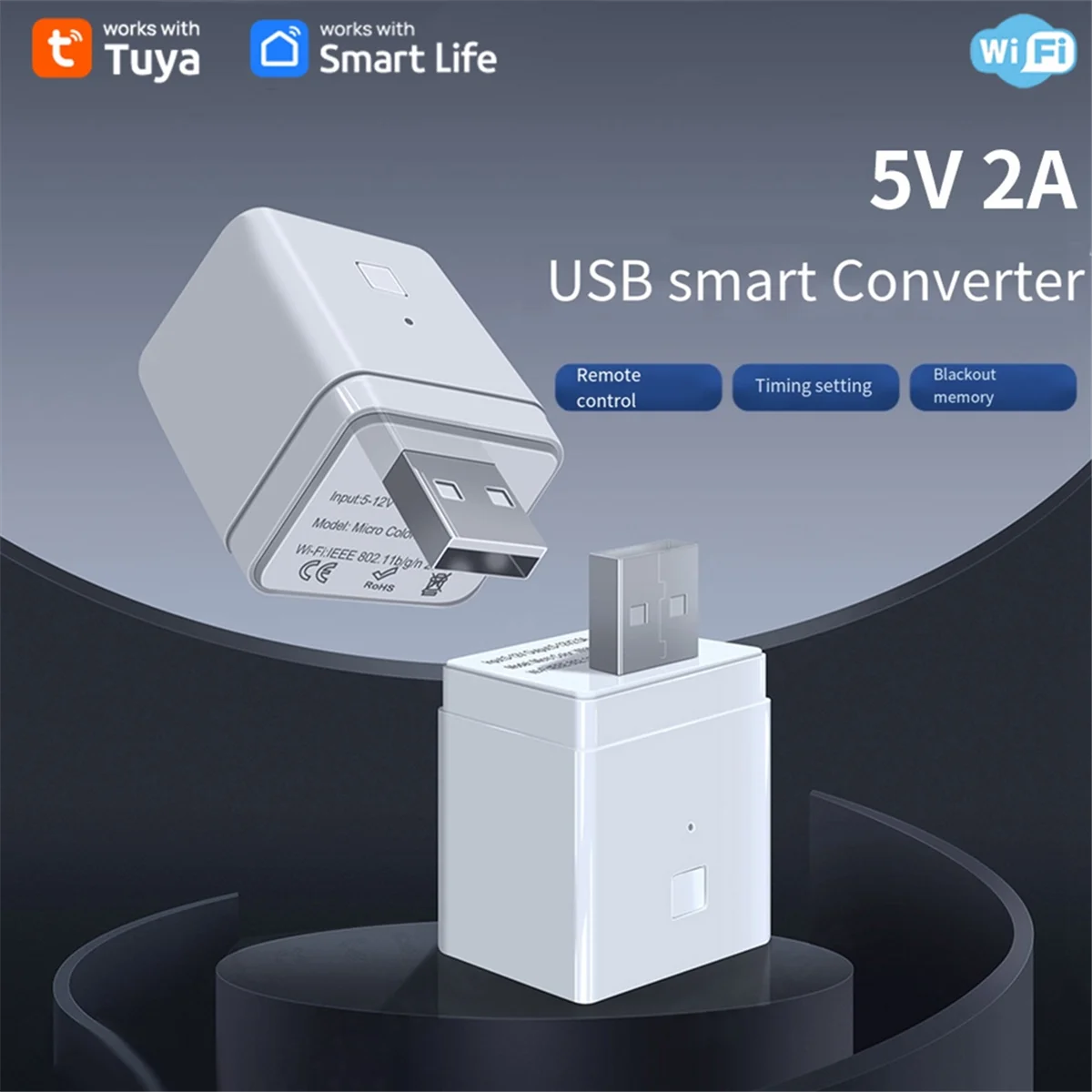 Tuya Smart 5V 2A WiFi USB Power Adapter for Yandex Alexa Hey