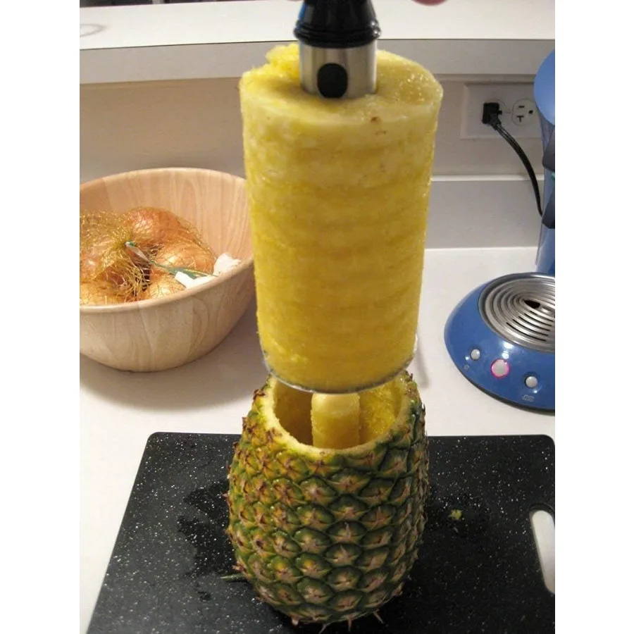 Affettatrice per ananas in acciaio inossidabile per uso in cucina: efficiente strumento per la preparazione della frutta con design EasytoClean e Co durevole
