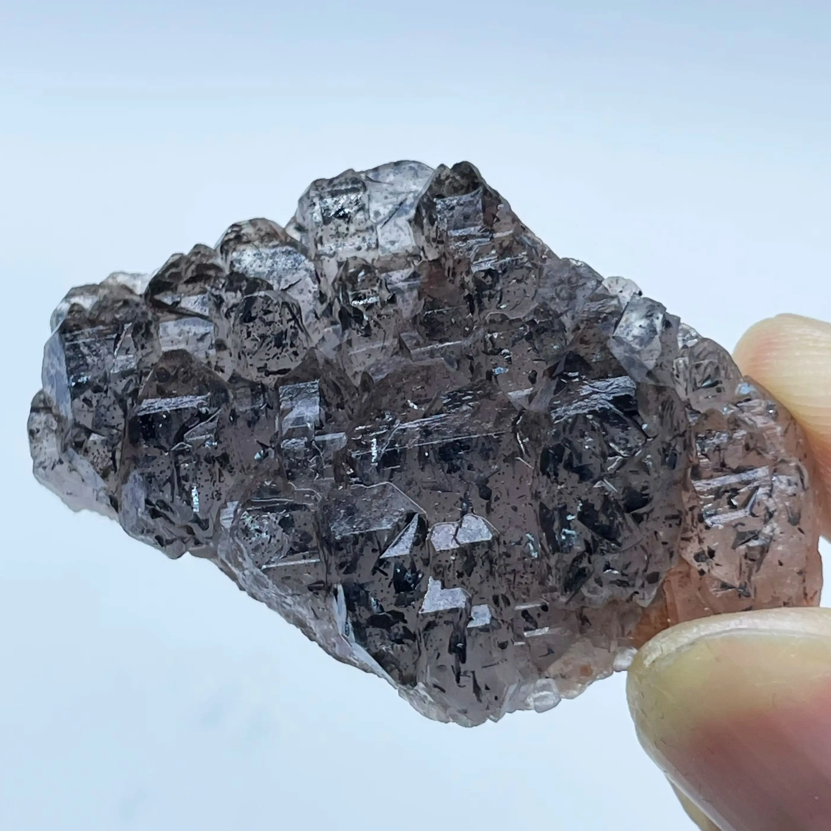 Natural Skeletal Crystal Black Tourmaline With Quartz Rutilated And Mica Mineral Specimen Stones Healing Home Decor