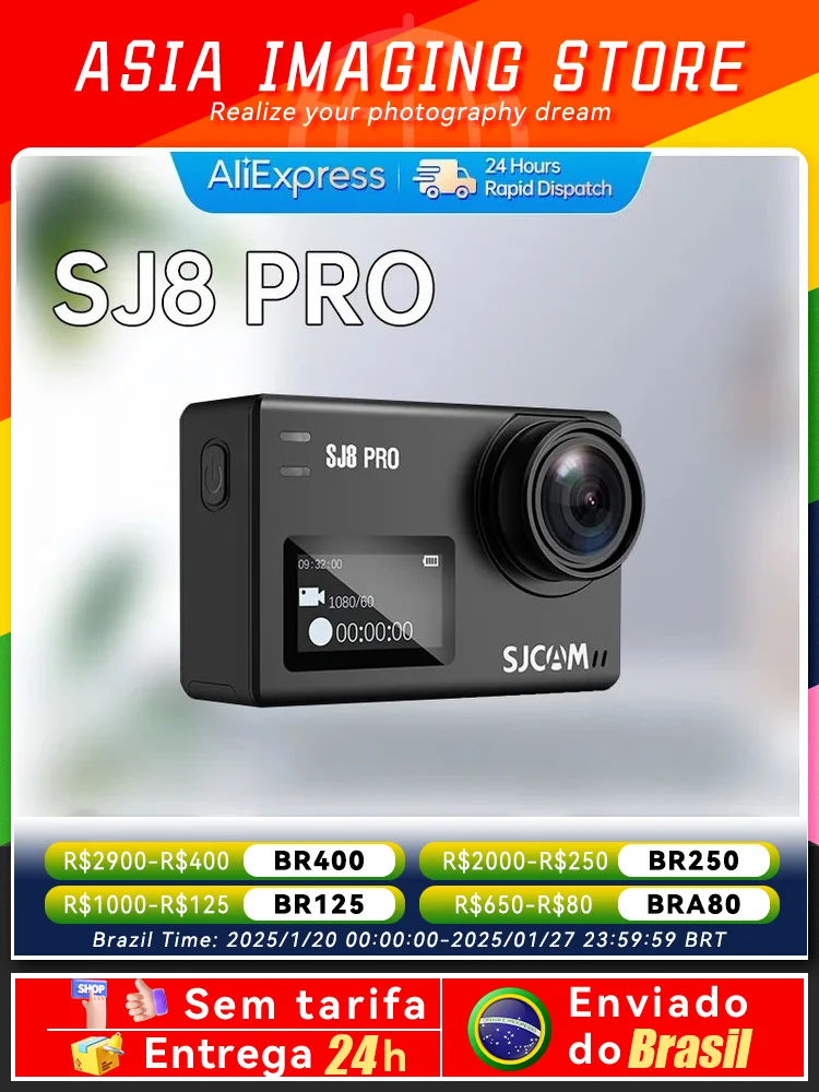 SJCAM Flagship SJ8 Pro Action Camera 4K60FPS FHD Video 8× Digital Zoom 30M Waterproof 5G WiFi 2.33