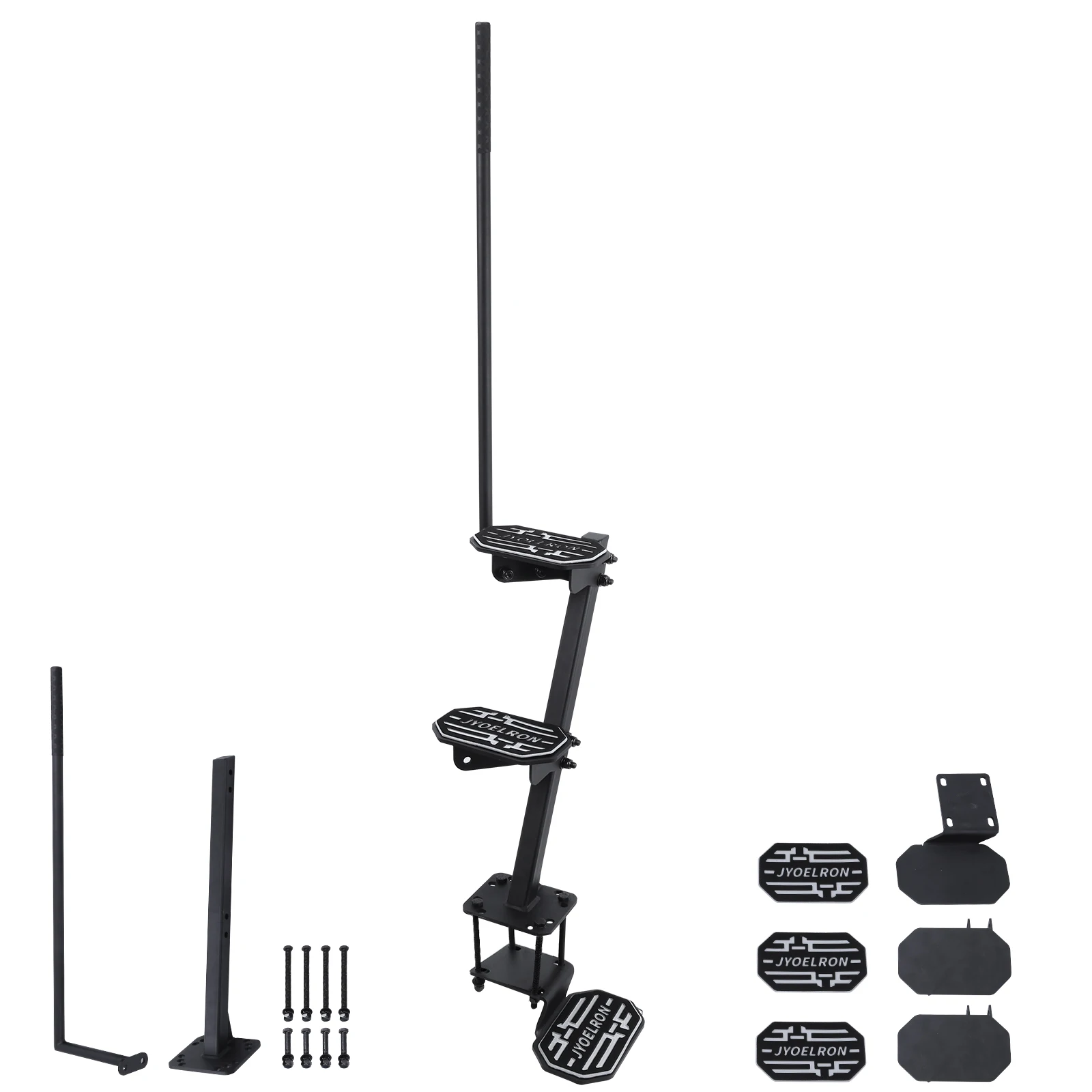 

Heavy Duty Marine Trailer Step with Handrails Wear Resist Steel Boat Pedals Capacity 450 Lbs for Boats Dock & Launching