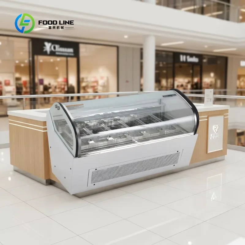 Commercial Popsicle Gelato Ice Cream Display Cabinet & Refrigerator Showcase Freezer with Digital Control and Low Temperature