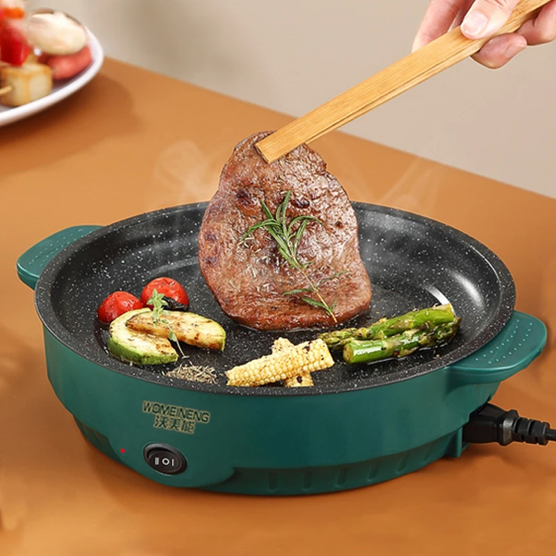 Elektryczny MultiCooker elektryczna patelnia 220V domowa forma grill smażony stek ryba omlet patelnia nieprzywierająca maszyna do gotowania