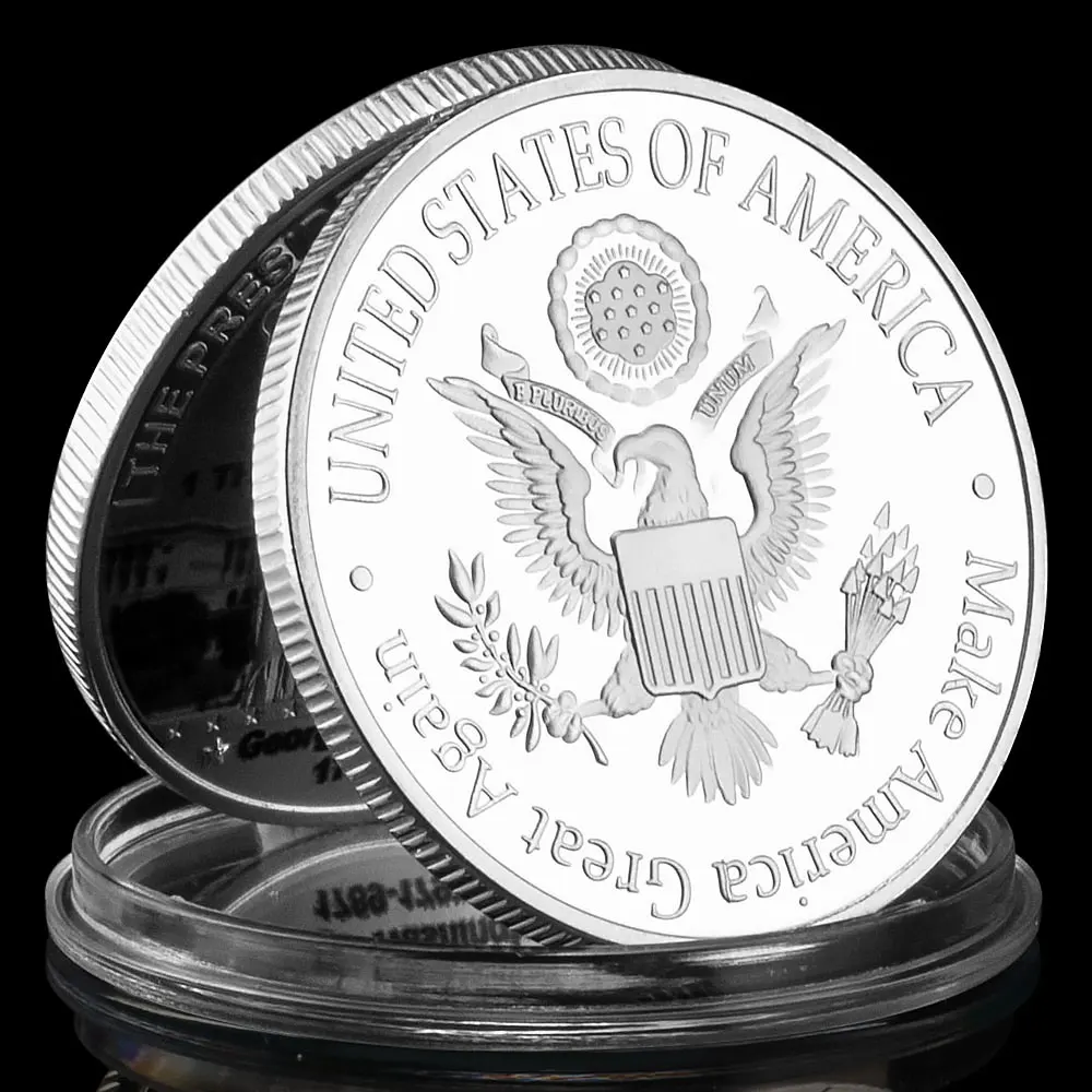 The First President of United States George Washington (1789-1797) Collectible Silver Plated Souvenir Commemorative Coin