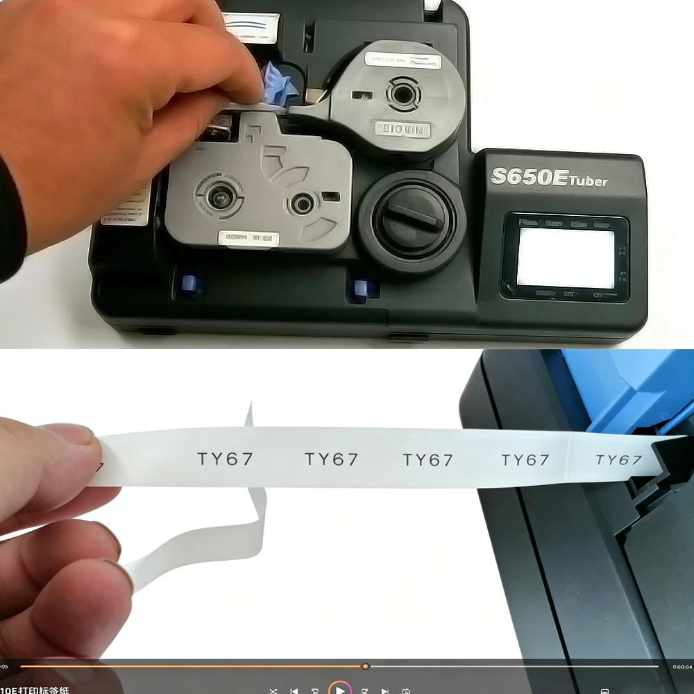 BIOVIN Thermal Transfer Label Tape 6mm 9mm 12mm 8M White Yellow Label Sticker For S650E S700E S710E S680E Wire Marker Printer 