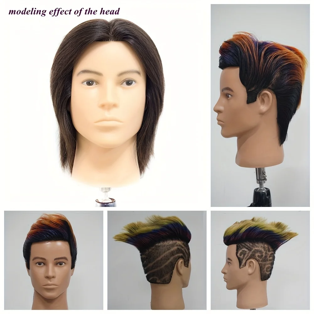 100% Human Hair Mannequin Head Men\'s 8\