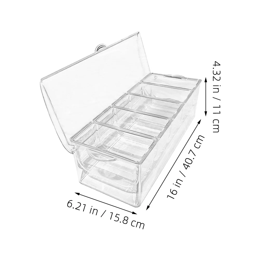 

1 Set Of Condiment Fruit Partition Tray Reusable Plastic Seasoning Container Compact Spice Jar For Kitchen Dining Room Salt