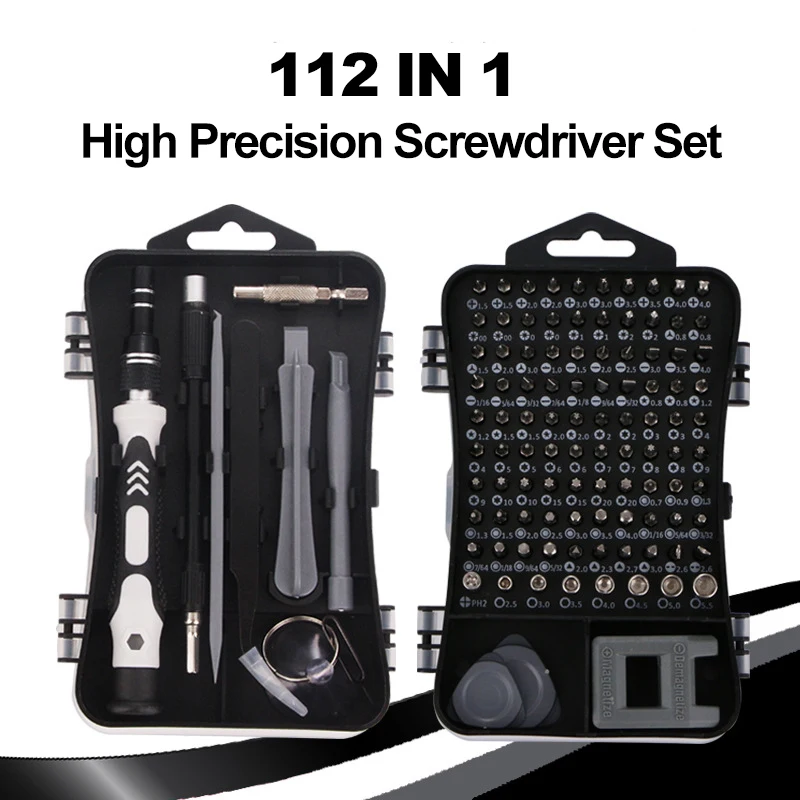 

112 in 1 Precision Screwdriver Set Phillips Telescopic Function for Mobile Phone Watch Disassembly Maintenance Tools