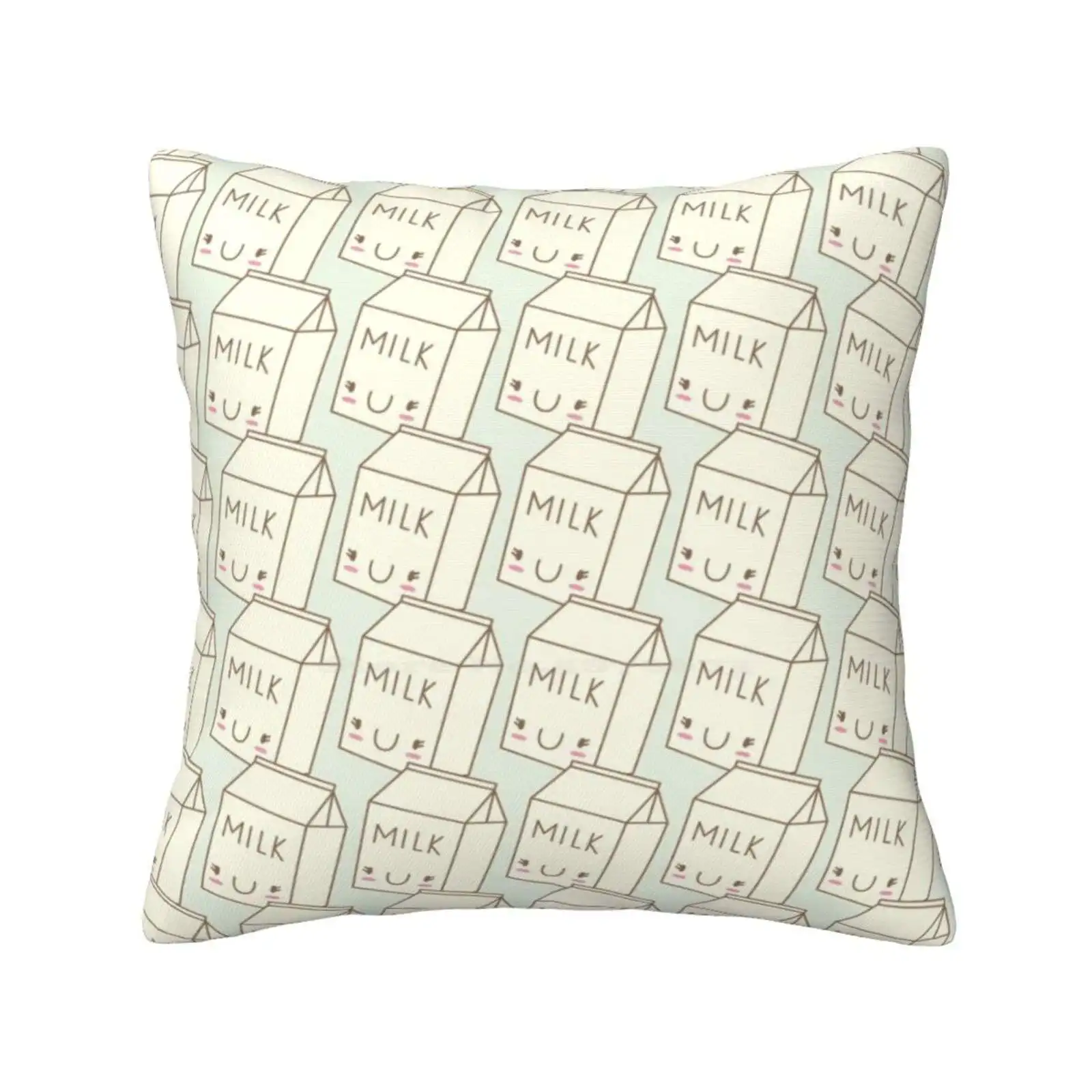 Cute Milk Fashion Sofa Throw Pillow Cover Pillowcase Cute Milk Food Sweet Funny Doodle Kids Children Yummy Silly Kawaii Drink