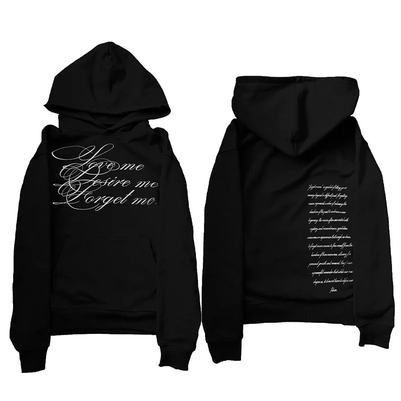 2026 Herbst Winter Damen Gothic-Print Oversized Hoodie Doppelseitiger Buchstaben-Druck Dunkler Streetwear Kapuzenpullover – Detail 2