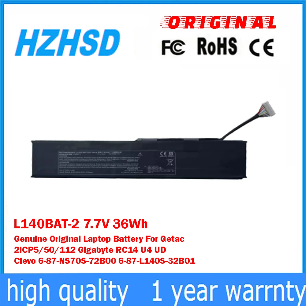 

L140BAT-2 7.7V 36Wh Genuine Original Laptop Battery For Getac 2ICP5/50/112 Gigabyte RC14 U4 UD 6-87-NS70S-72B00 6-87-L140S-32B01