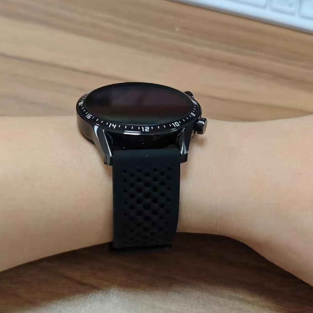 22 مللي متر سيليكون استبدال حزام ل Garmin Venu 2 3 Vivoactive 4 تنفس الفرقة Forerunner 570 47 مللي متر 255 الموسيقى 265 نشط حزام الساعات