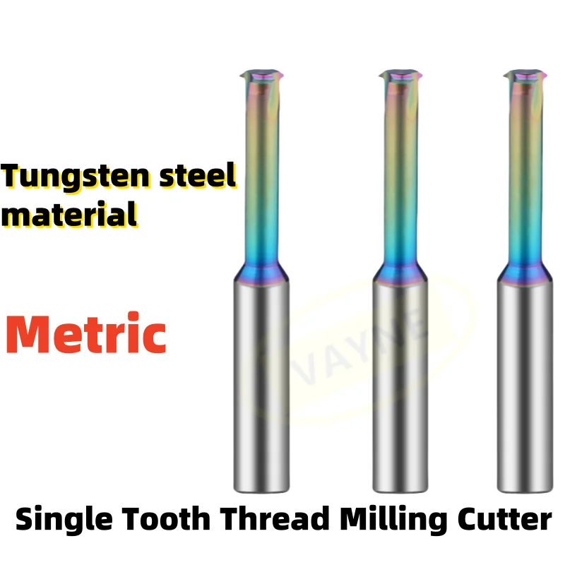 

1PCS CNC Machine Solid Carbide Single Tooth Thread Milling Cutters M1M1.6M2M3M4M5M6M8M10M12M14M16M18M20M24 Mill Mills Cutter