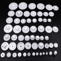 58 Pcs Reduction Gear Bag Toothed Wheels Plastic DIY Gear Assortment For Motor Car toy RC Accessories