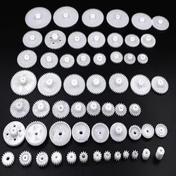 58 Pcs Reduction Gear Bag Toothed Wheels Plastic DIY Gear Assortment For Motor Car toy RC Accessories