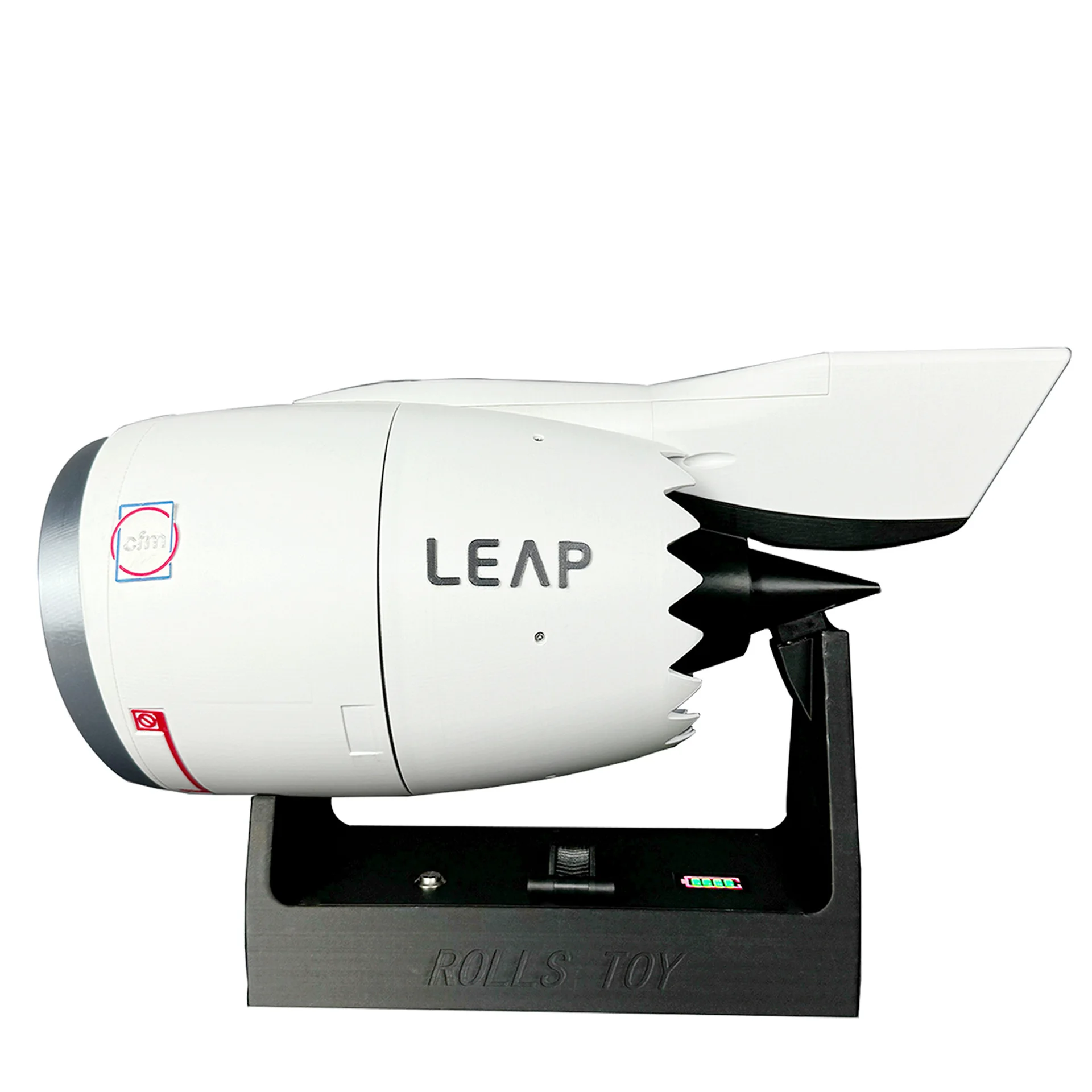 Aviation Turbofan Engine Model CFM-LEAP Equipped with Red and Blue Jet Lights Finished Model