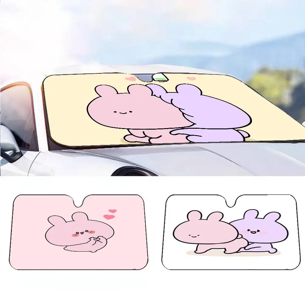 

Cartoon A-AsamimichaanS Cute Car SunShade Parasol Car Windshield Sun Shade UV Protection and Interior Cooler