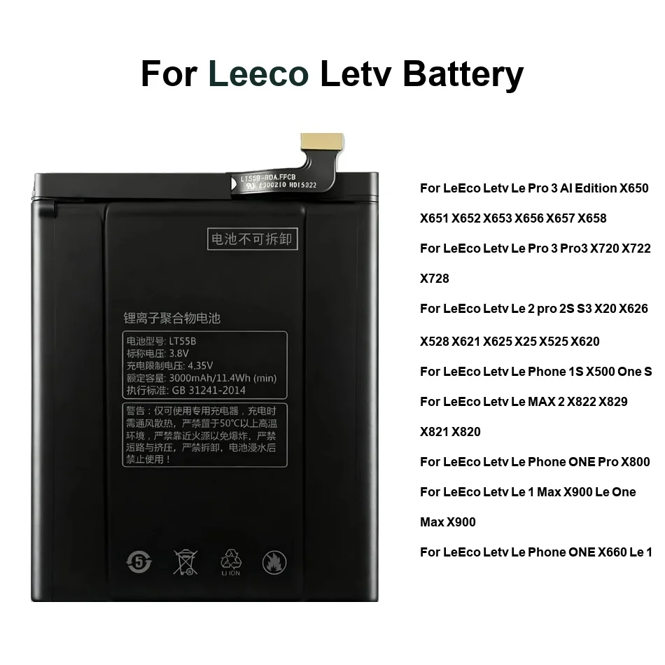 Аккумулятор для мобильного телефона Leeco Letv LE 2S S3 1 2 Phone 1S One S X660 1 Pro Max, стабильный, LTF23A LTF26A LTF21A, 3000-4070 мАч