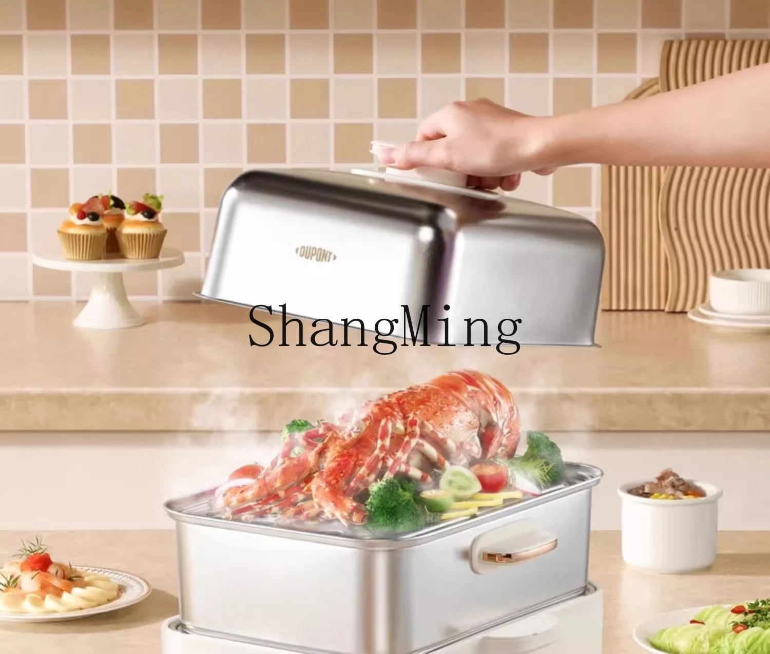 ZYY stainless steel electric steamer household large capacity steamer multi-functional pot