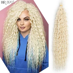 Ariel-extensiones de pelo rizado con ondas profundas, pelo trenzado sintético suave, color rosa y naranja
