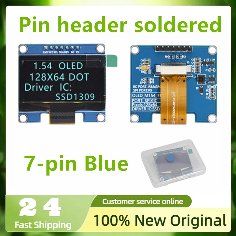 New 1.54-inch OLED display LCD module, resolution 128*64, SPI/IIC interface, SSD1309 In stock